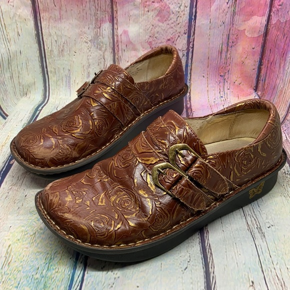 Alegria Shoes - Alegria Alli Choco & Gold Rose Shoes
